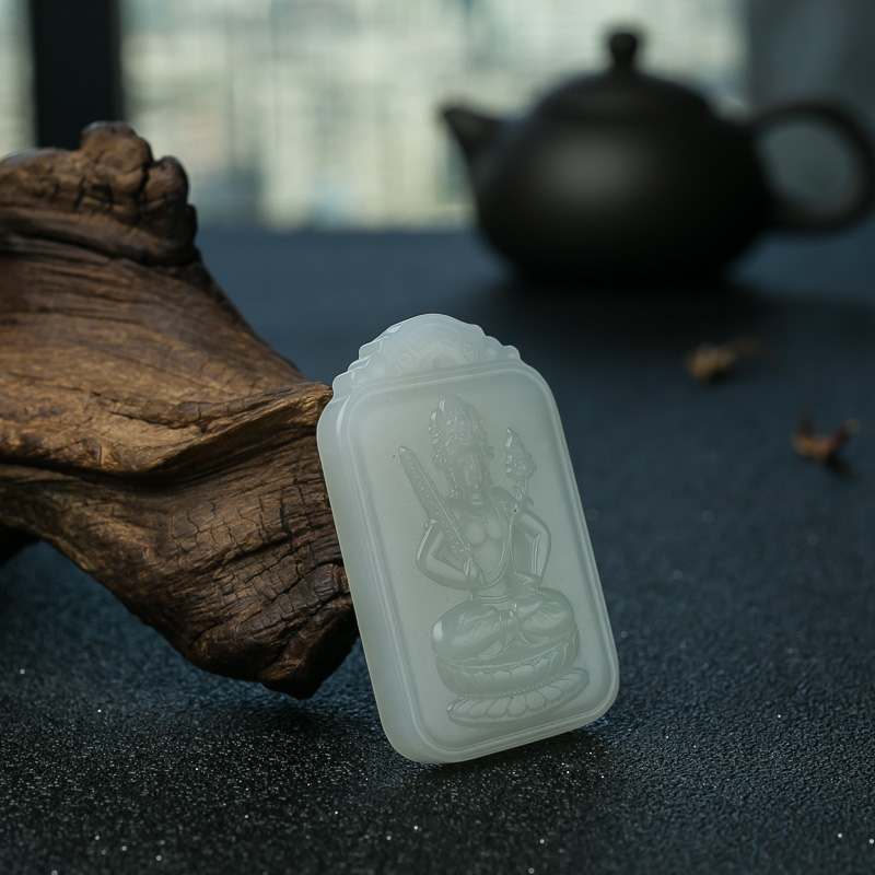 山料和田玉藏虚空菩萨吊坠-红掌柜