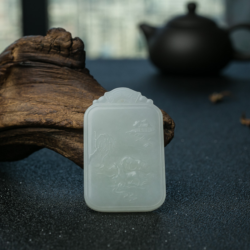 和田玉藏虚空菩萨吊坠-红掌柜