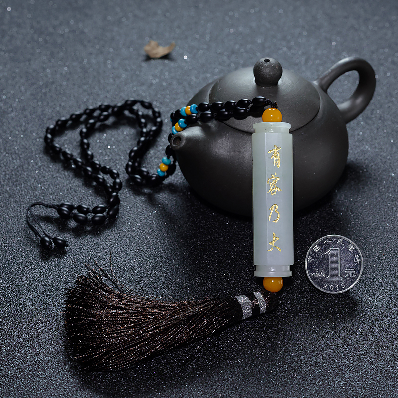 天然俄罗斯山料和田白玉毛衣链-红掌柜