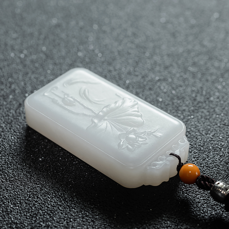 俄罗斯山料和田白玉连年有余吊坠-红掌柜