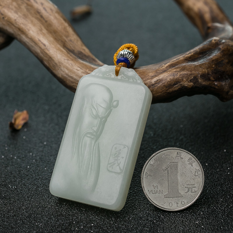 俄罗斯和田玉关公吊坠-红掌柜