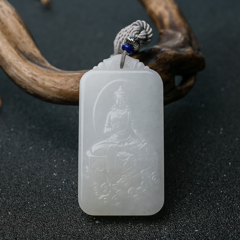 山料和田白玉佛吊坠-红掌柜