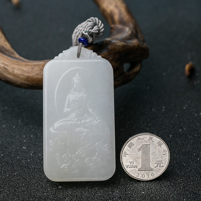 俄罗斯天然和田玉佛吊坠-红掌柜