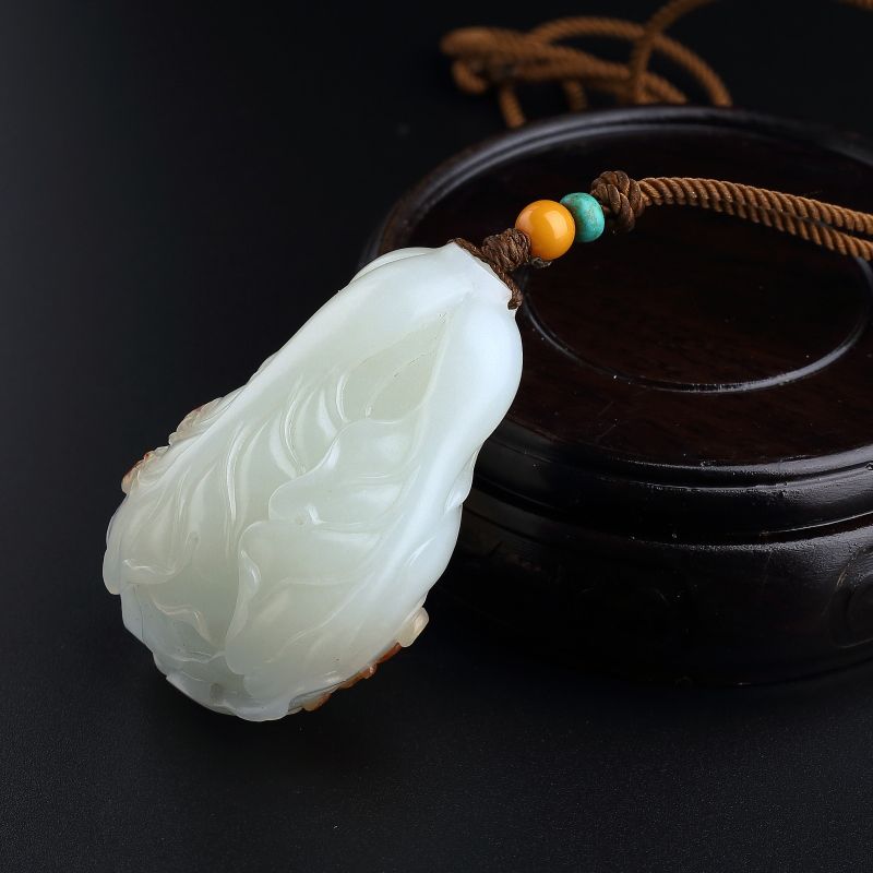 和田玉籽料吊坠-红掌柜