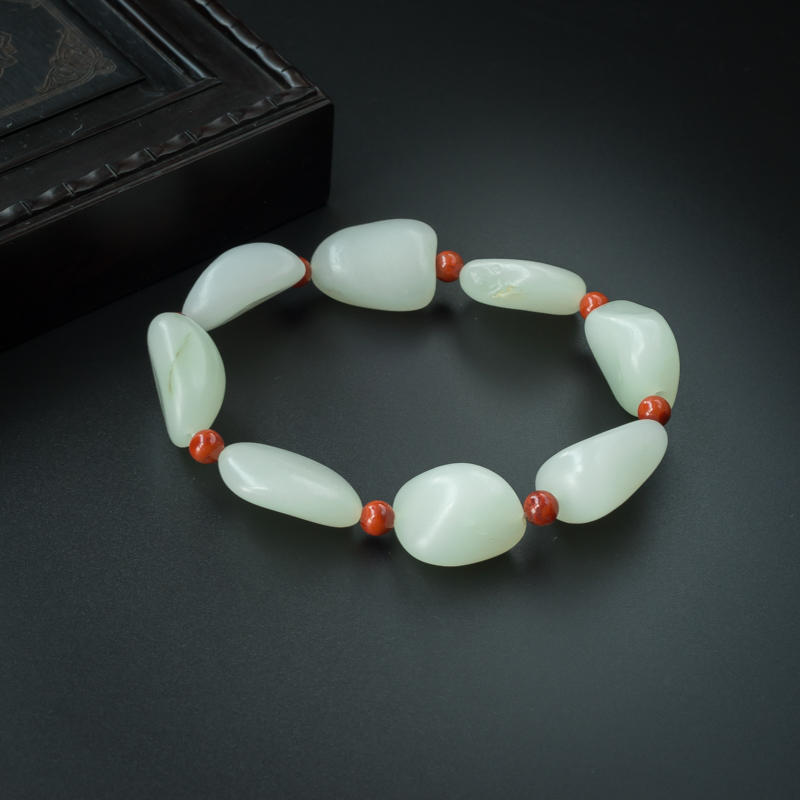 籽料和田玉随形手串-红掌柜