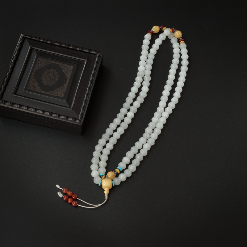 和田玉籽料莲花手链-红掌柜