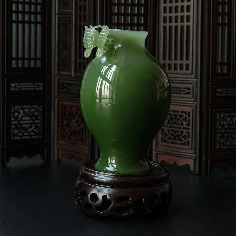 碧玉富贵平安摆件-红掌柜
