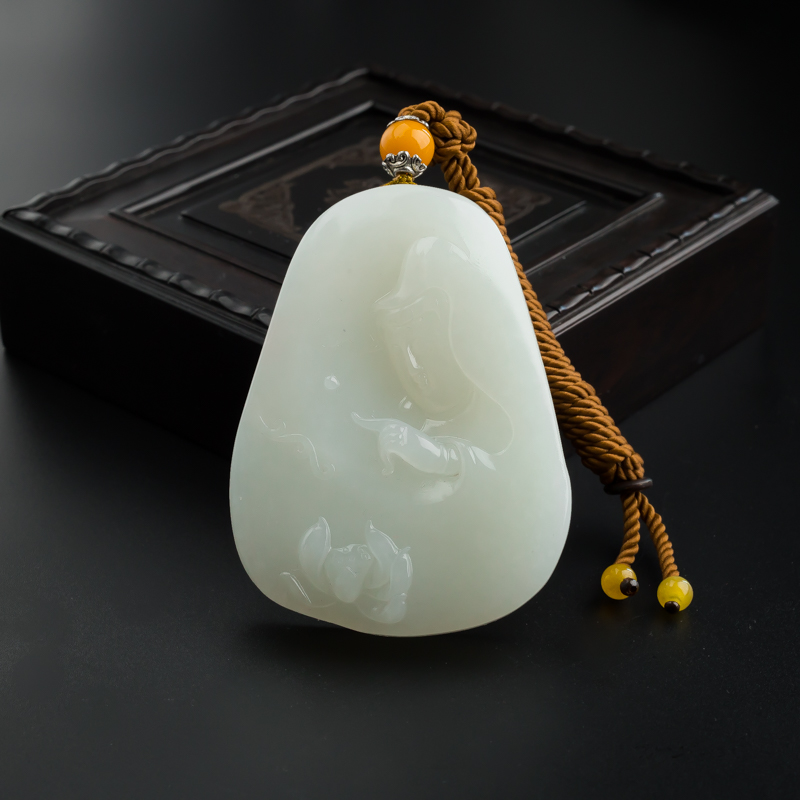 和田玉观音吊坠-红掌柜