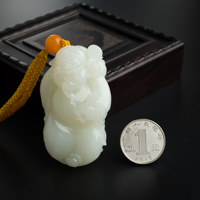 和田白玉手把件-红掌柜