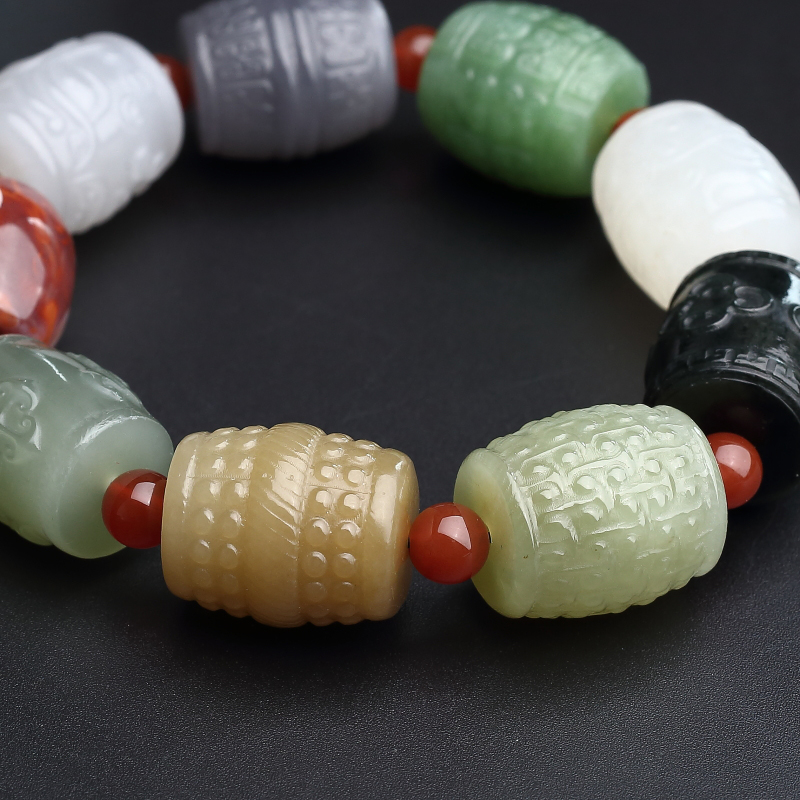 和田玉多彩手串 - 红掌柜