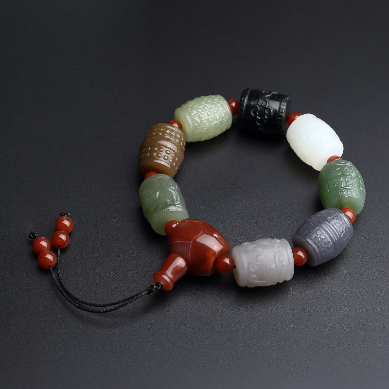 天然和田玉多宝手串-红掌柜