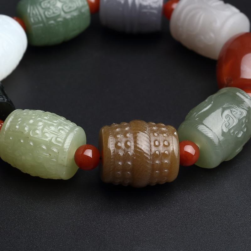 天然和田玉手串-红掌柜