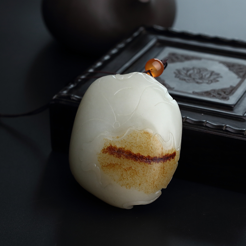 籽料连生贵子吊坠 - 红掌柜