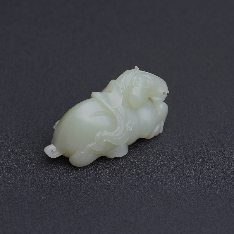 俄罗斯天然籽料青白玉吊坠-红掌柜