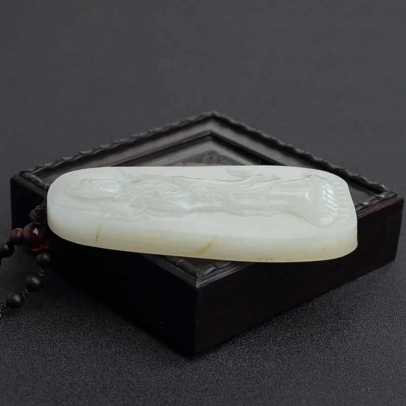 和田玉观音吊坠 - 红掌柜