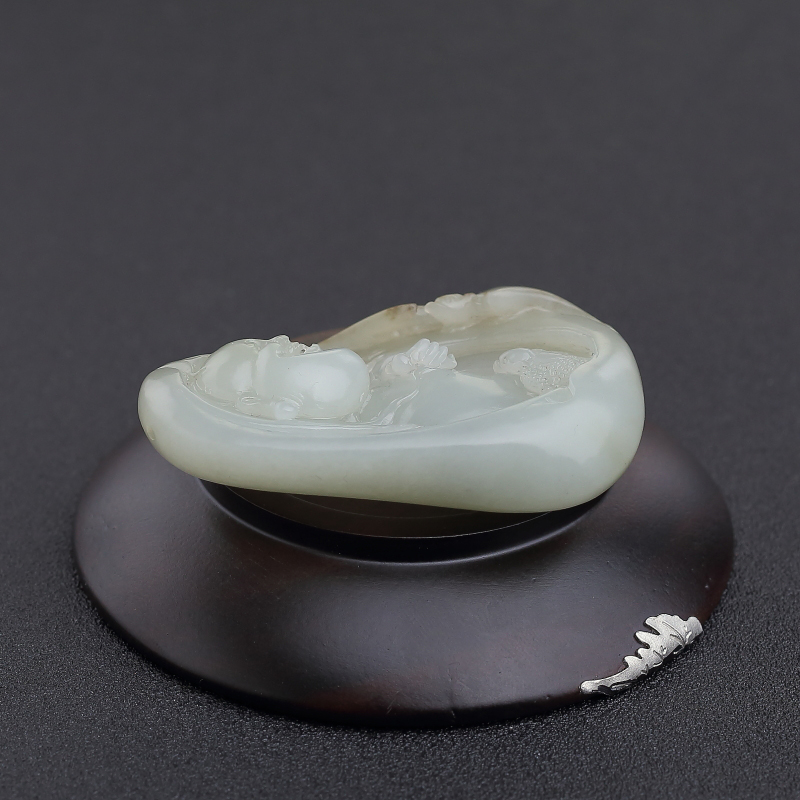 新疆籽料青白玉吊坠 - 红掌柜