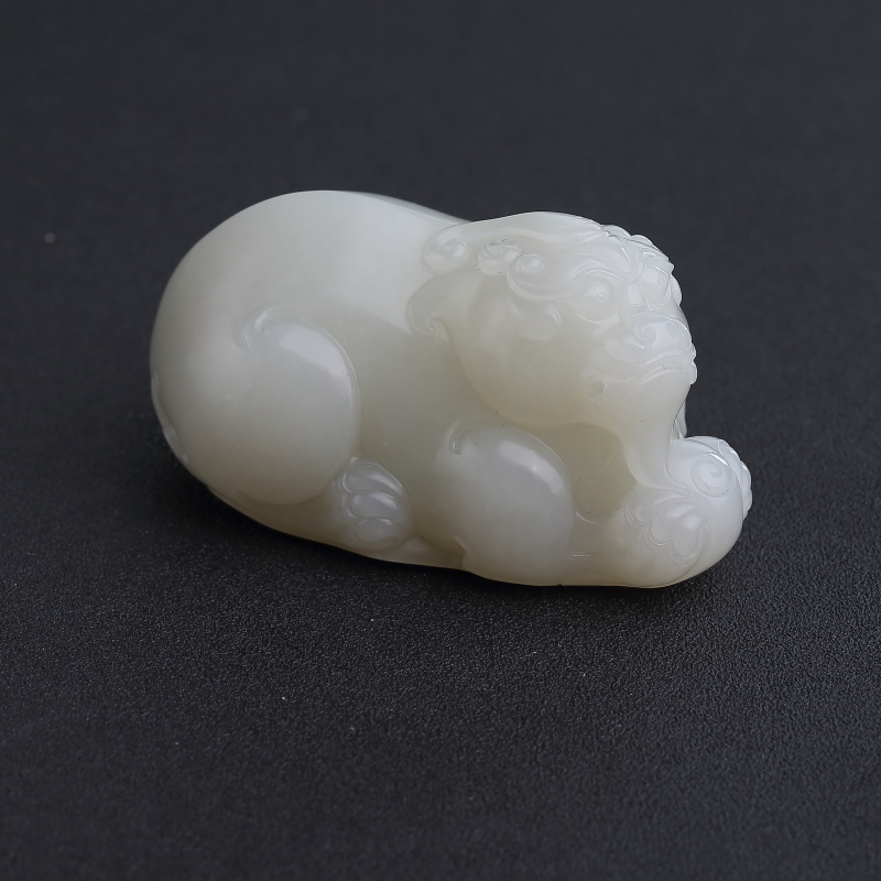 籽料和田白玉貔貅手把件 - 红掌柜
