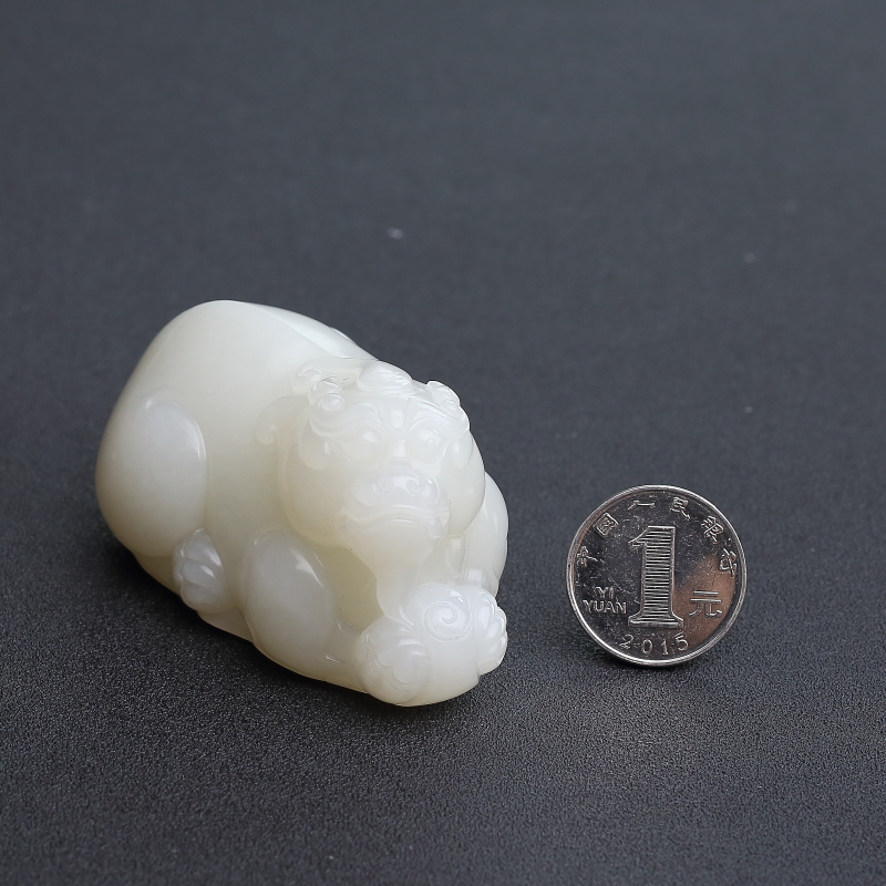 天然和田白玉貔貅手把件 - 红掌柜