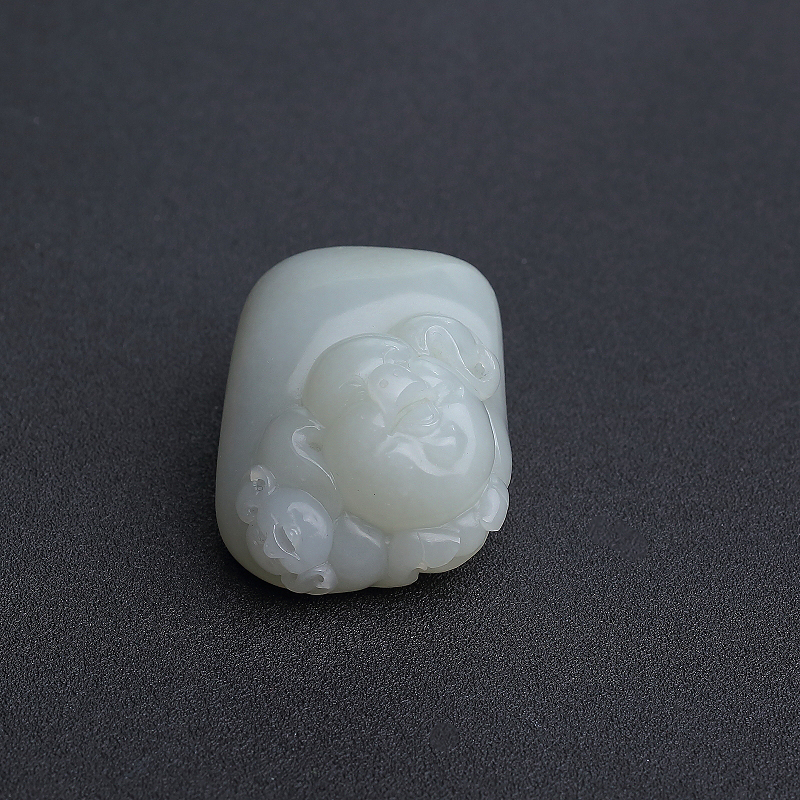 新疆籽料和田青白玉福猪吉祥手把件 - 红掌柜