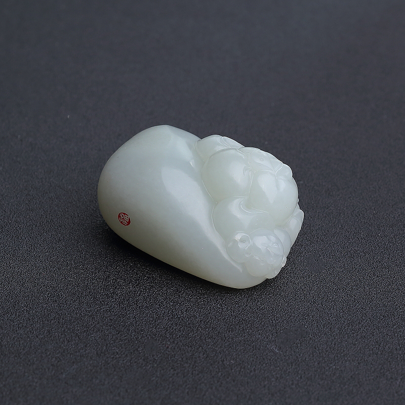 和田青白玉福猪吉祥手把件 - 红掌柜