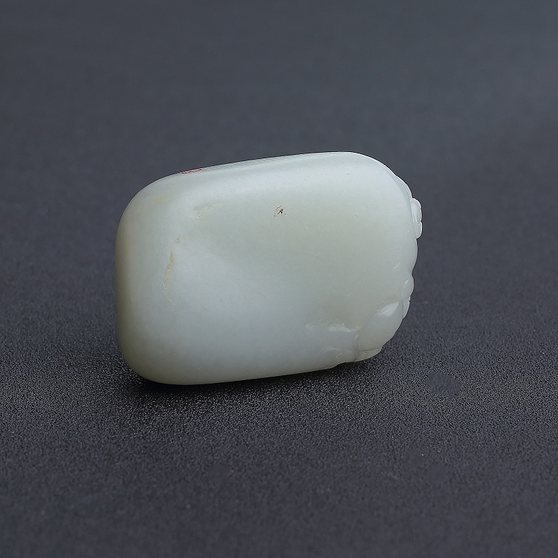 和田青白玉福猪手把件 - 红掌柜