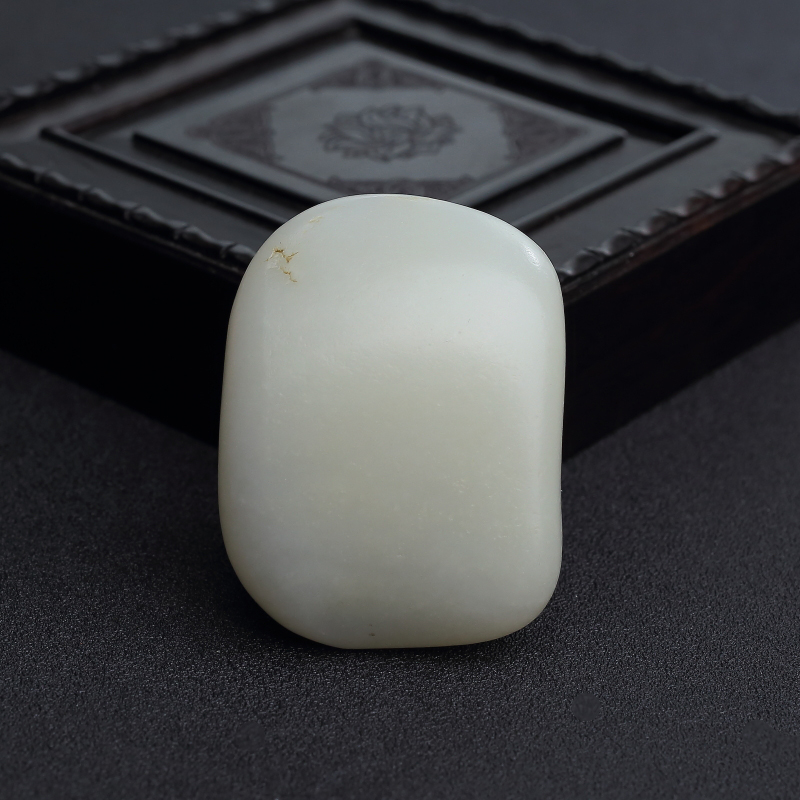 和田青白玉弥勒佛手把件 - 红掌柜