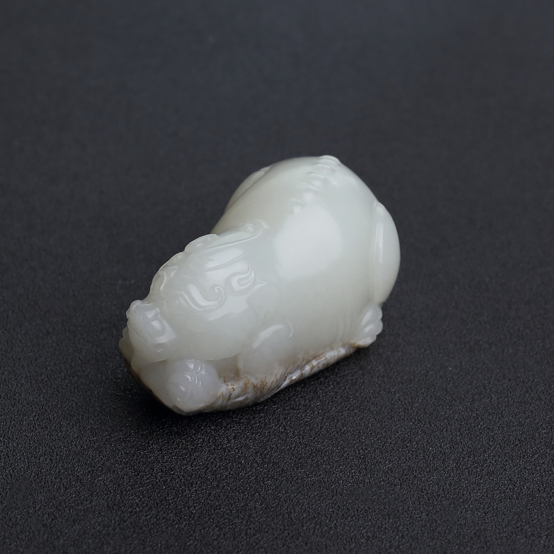 籽料和田青白玉貔貅吊坠 - 红掌柜