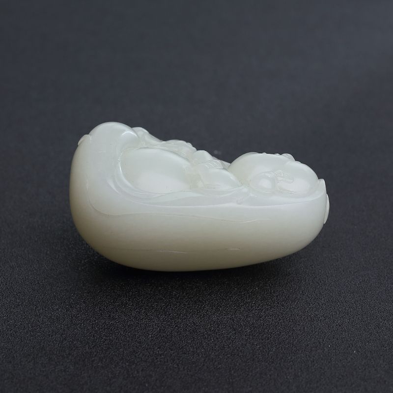 新疆籽料和田白玉弥勒佛吊坠 - 红掌柜