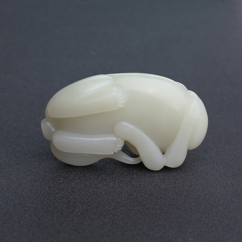 和田白玉貔貅手把件 - 红掌柜