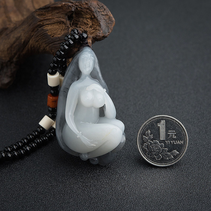 新疆俏色和田玉吊坠-红掌柜