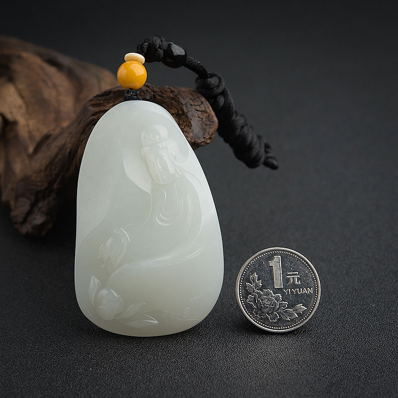 和田白玉籽料吊坠-红掌柜