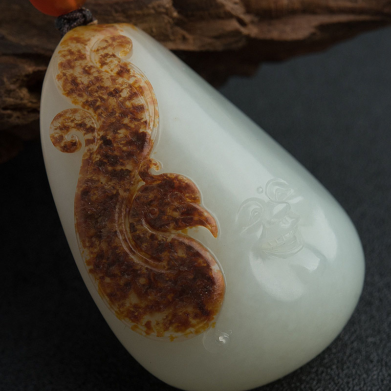 和田玉籽料弥勒佛吊坠-红掌柜