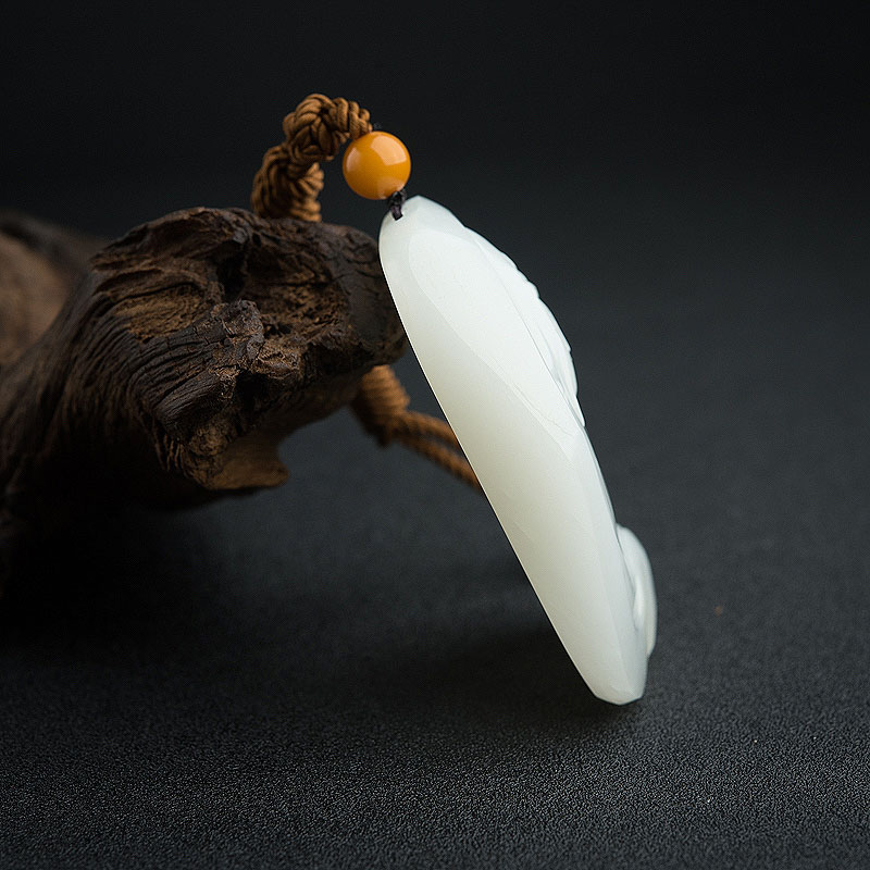 新疆籽料和田白玉观音吊坠 - 红掌柜