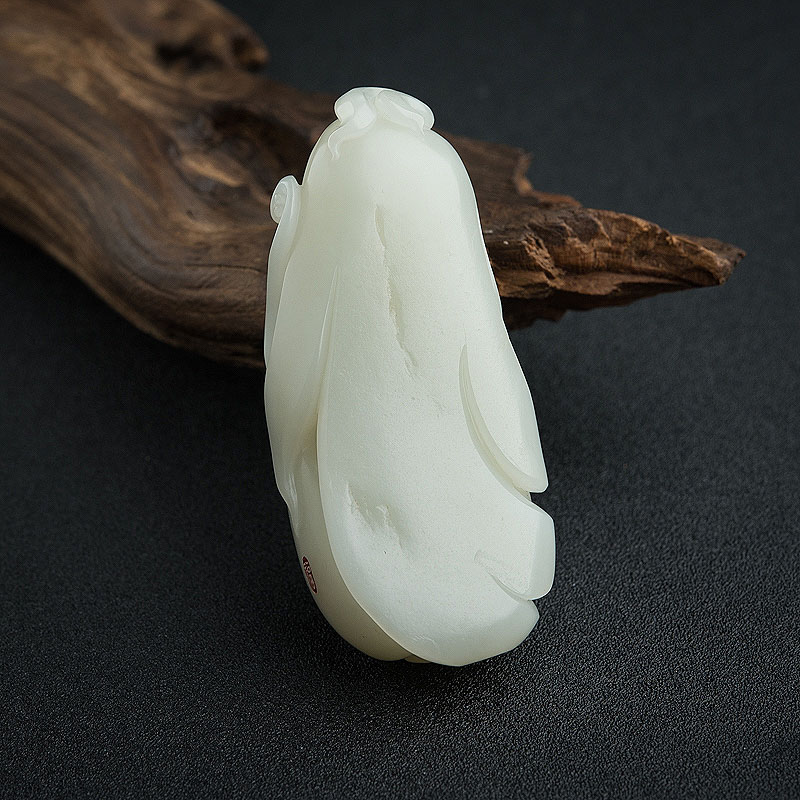 新疆天然籽料和田青白玉吊坠 - 红掌柜