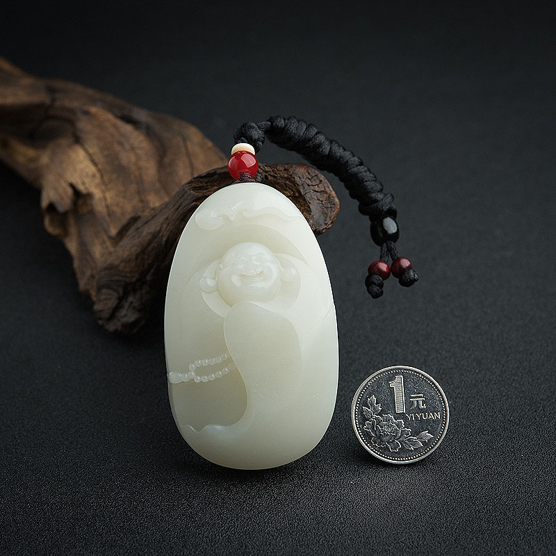 天然籽料和田玉佛吊坠 - 红掌柜