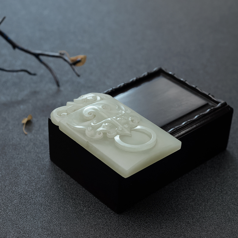 新疆和田青白玉籽料吊坠 - 红掌柜