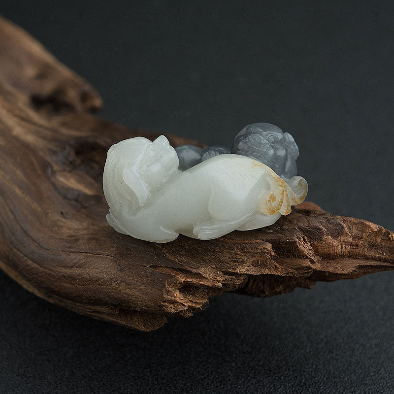 新疆天然籽料和田玉事事如意吊坠 - 红掌柜