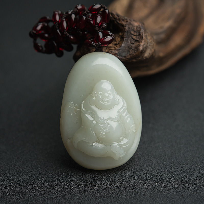 和田青白玉弥勒佛-红掌柜