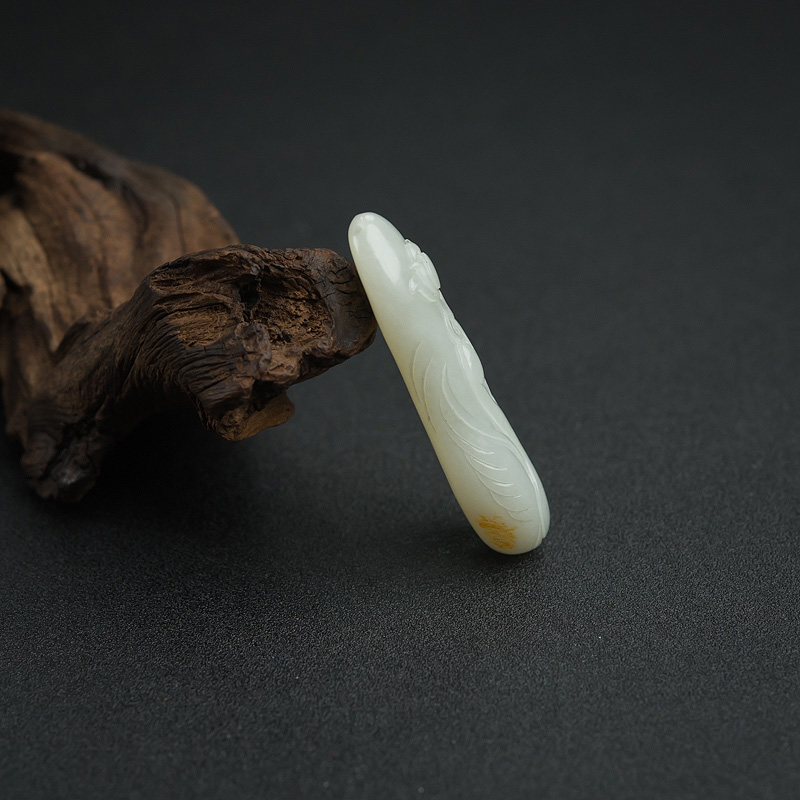 新疆籽料和田青白玉一鹭莲升-红掌柜