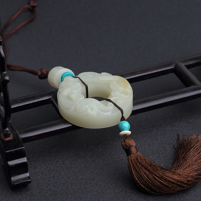 新疆籽料和田青白玉古龙凤-红掌柜