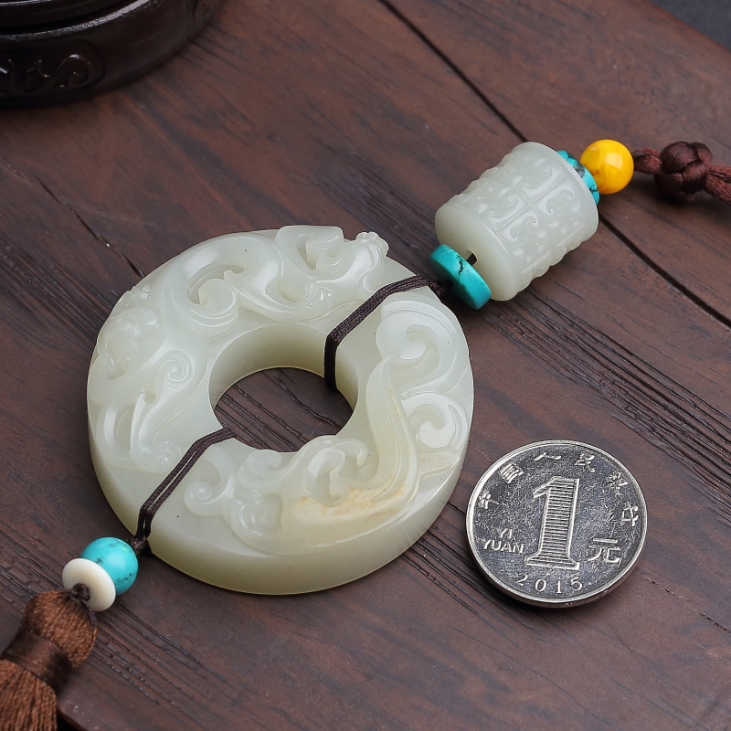 和田古龙凤吊坠-红掌柜