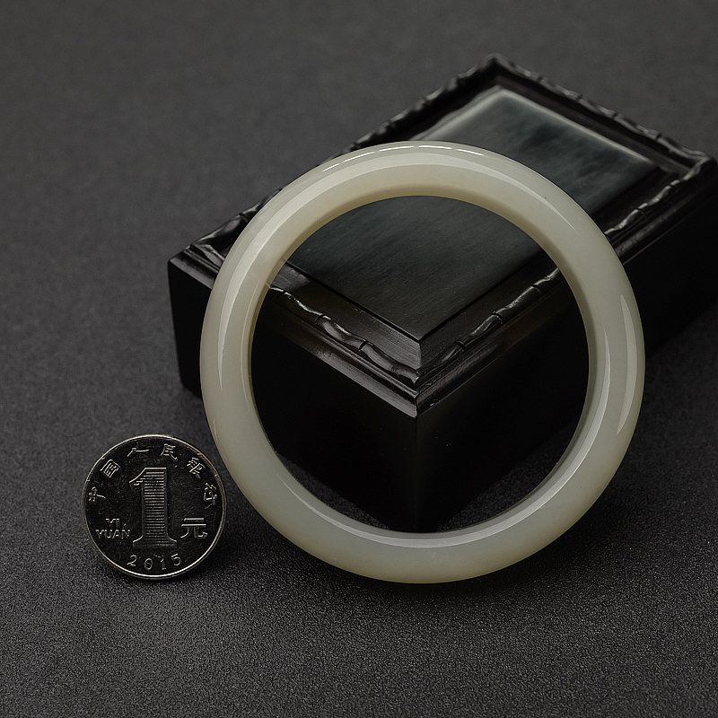 58mm山料和田白玉平安镯-红掌柜