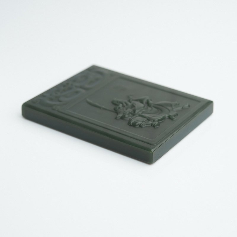 天然和田青玉关公吊坠-红掌柜