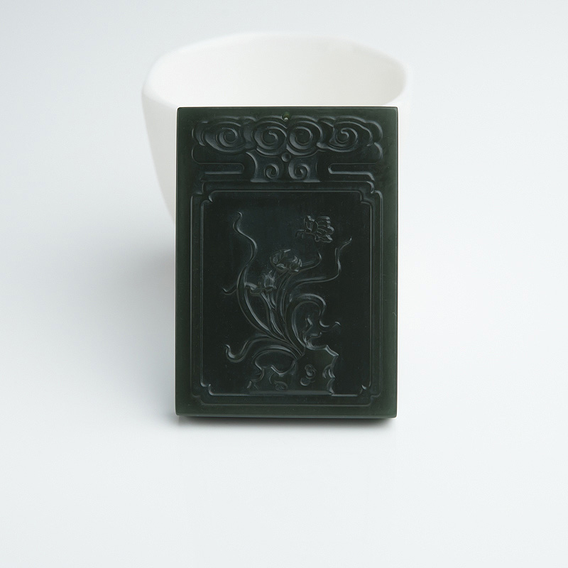 山料和田青玉蝶恋花吊坠-红掌柜