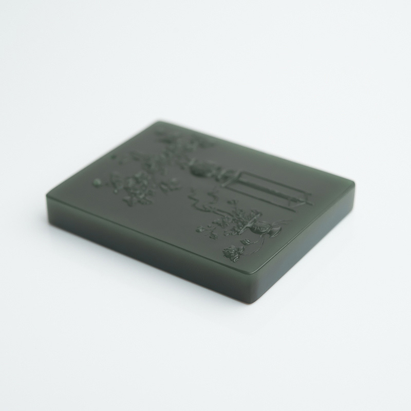 和田青玉花开富贵吊坠-红掌柜