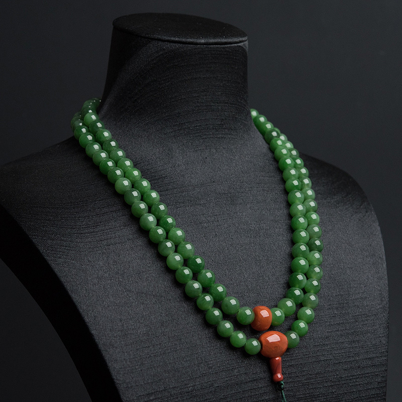 山料和田碧玉108佛珠-红掌柜