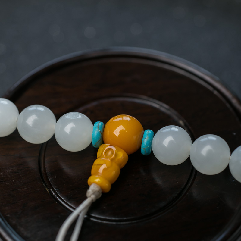 山料和田玉108佛珠-红掌柜