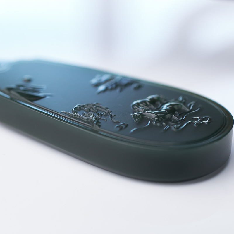 和田玉山水牌挂坠-红掌柜