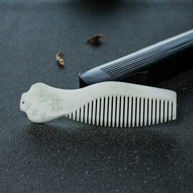 和田青白玉梳子-红掌柜