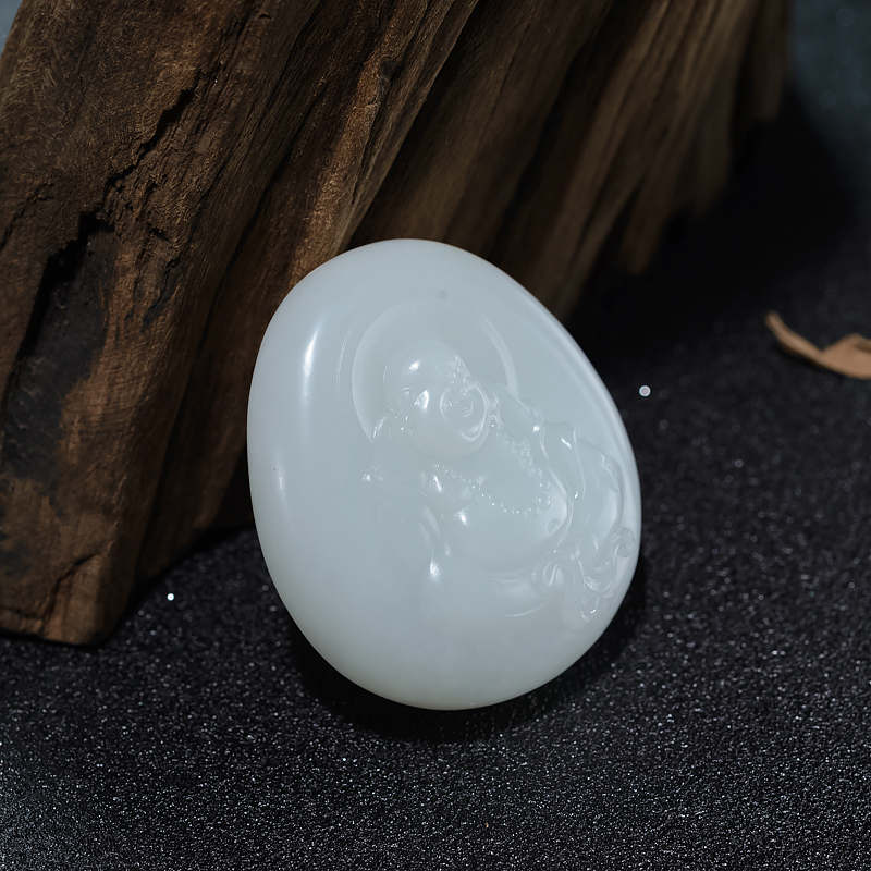 山料和田白玉吊坠-红掌柜